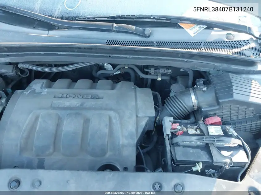 2007 HONDA ODYSSEY VIN 5FNRL38407B131240 — фото 10