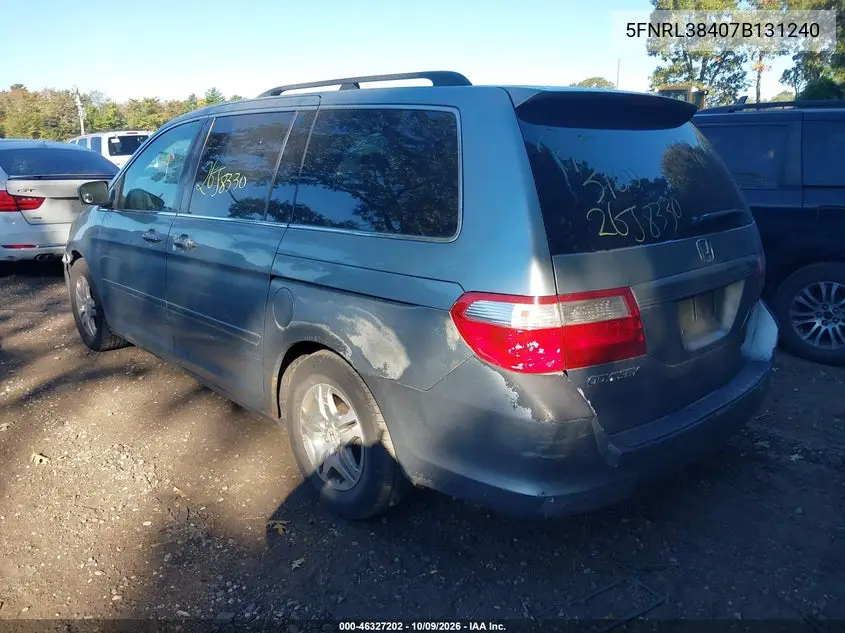 2007 HONDA ODYSSEY VIN 5FNRL38407B131240 — фото 3