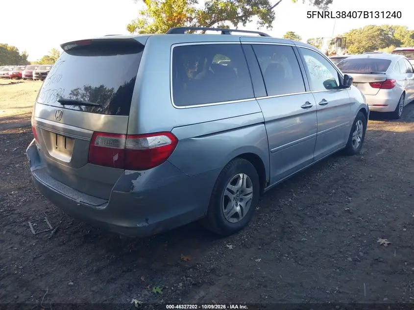 2007 HONDA ODYSSEY VIN 5FNRL38407B131240 — фото 4
