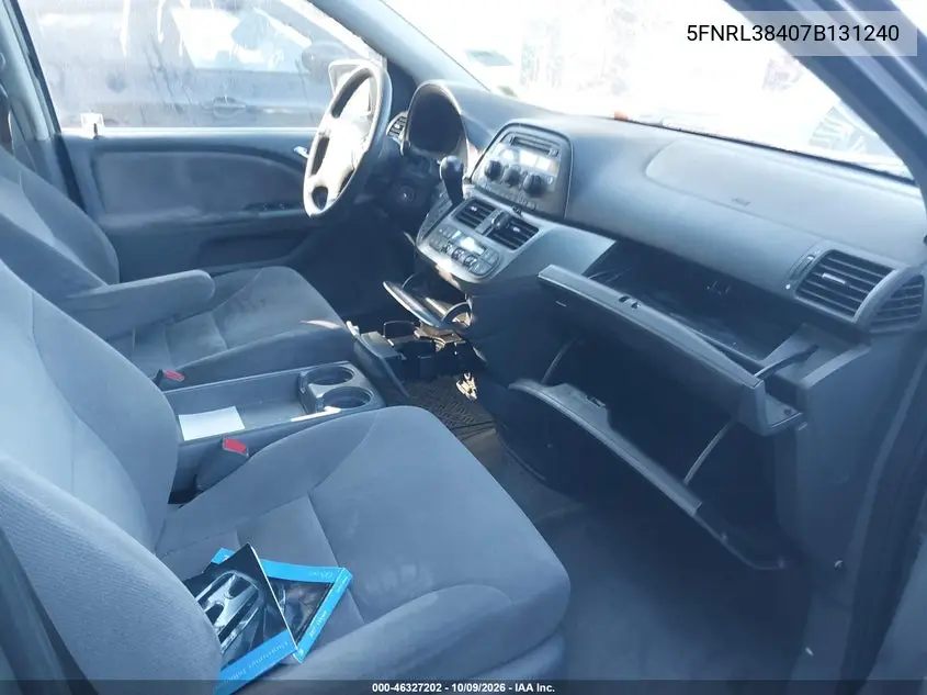2007 HONDA ODYSSEY VIN 5FNRL38407B131240 — фото 5