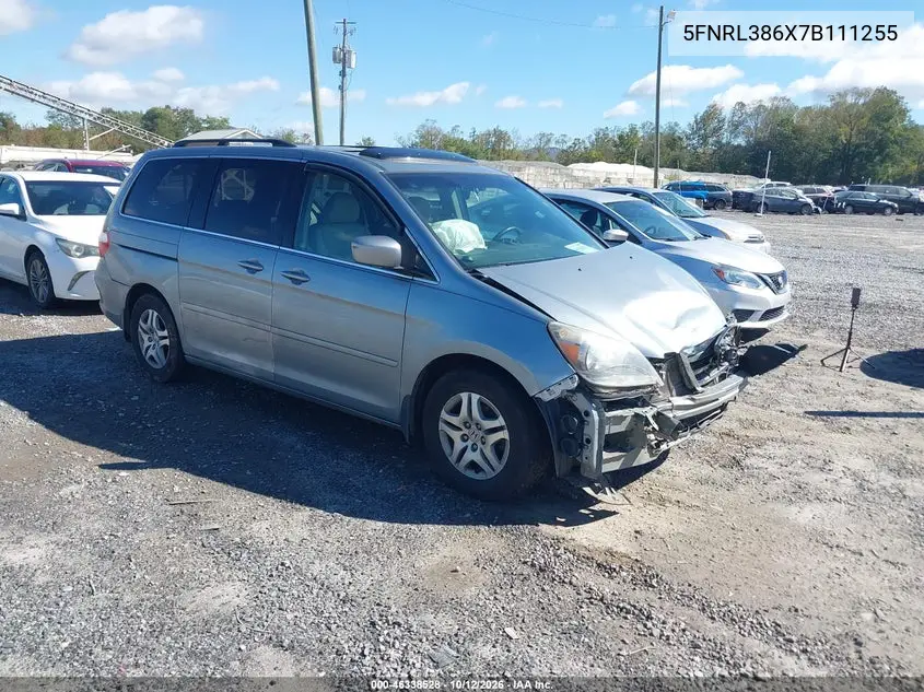 HONDA ODYSSEY 2007, VIN 5FNRL386X7B111255
