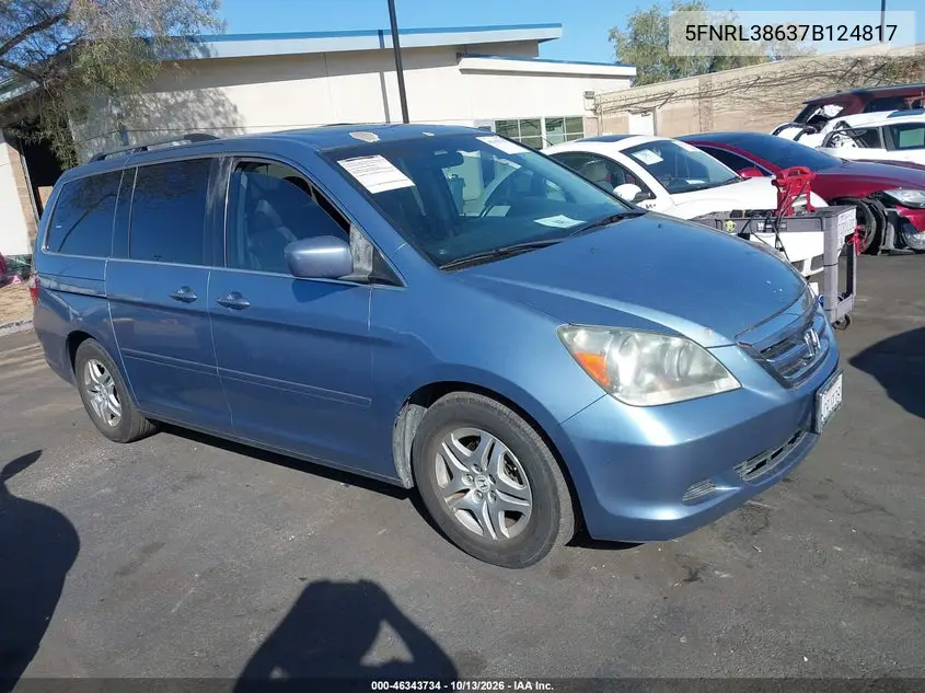 HONDA ODYSSEY 2007, VIN 5FNRL38637B124817
