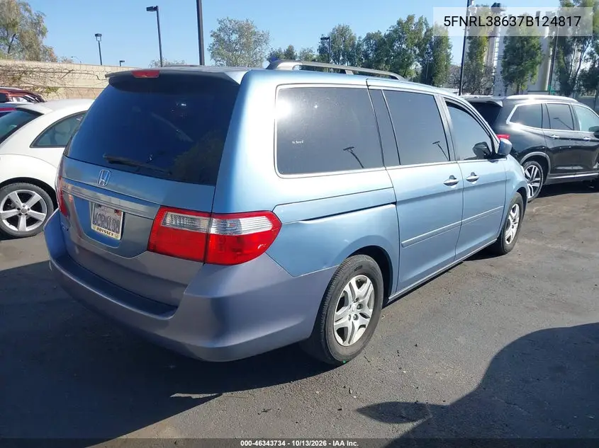2007 HONDA ODYSSEY VIN 5FNRL38637B124817 — фото 4