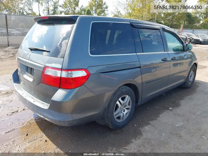 2007 HONDA ODYSSEY VIN 5FNRL38217B066350 — фото 4
