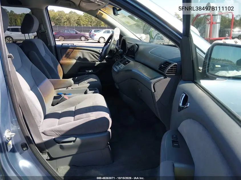 2007 HONDA ODYSSEY VIN 5FNRL38497B111102 — фото 5