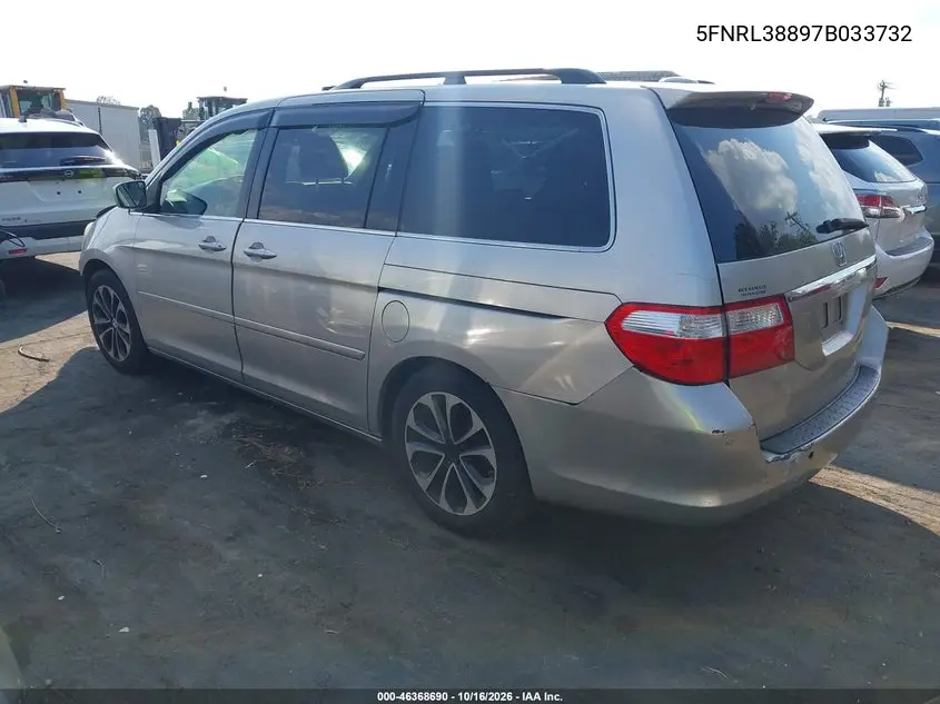 2007 HONDA ODYSSEY VIN 5FNRL38897B033732 — фото 3