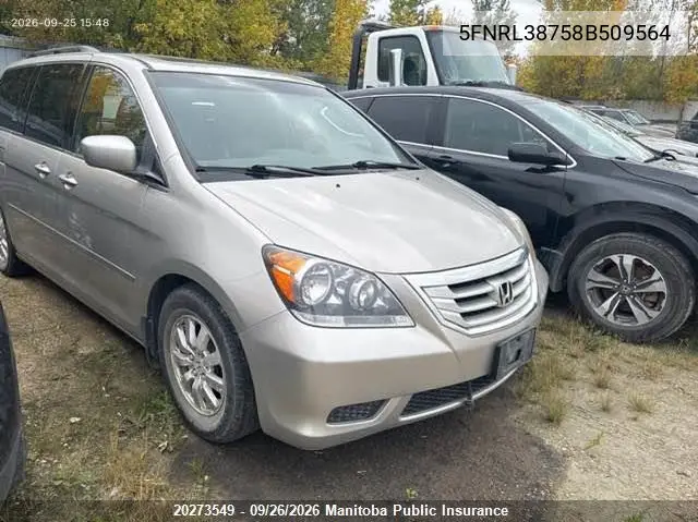 HONDA ODYSSEY 2008, VIN 5FNRL38758B509564