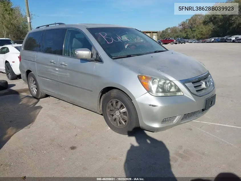 HONDA ODYSSEY 2008, VIN 5FNRL38628B039923