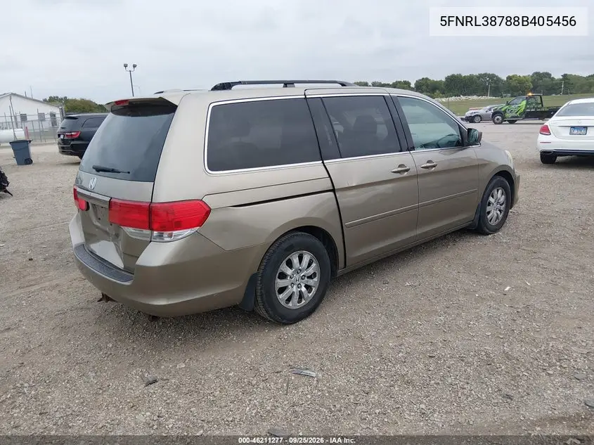 2008 HONDA ODYSSEY VIN 5FNRL38788B405456 — фото 4