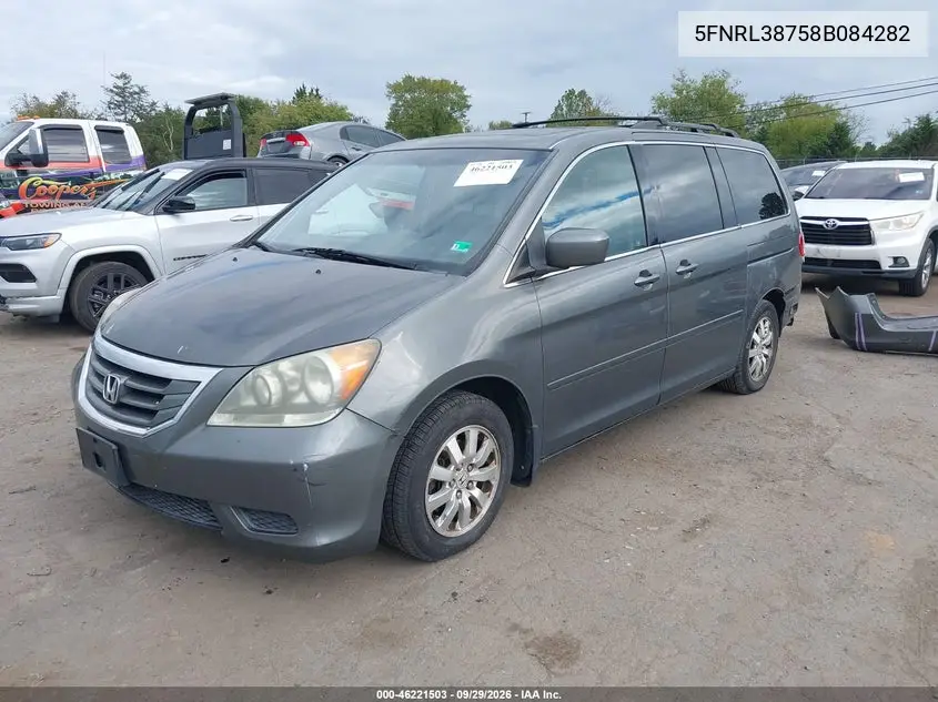 2008 HONDA ODYSSEY VIN 5FNRL38758B084282 — фото 2