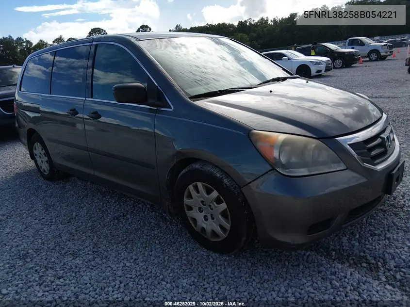 HONDA ODYSSEY 2008, VIN 5FNRL38258B054221