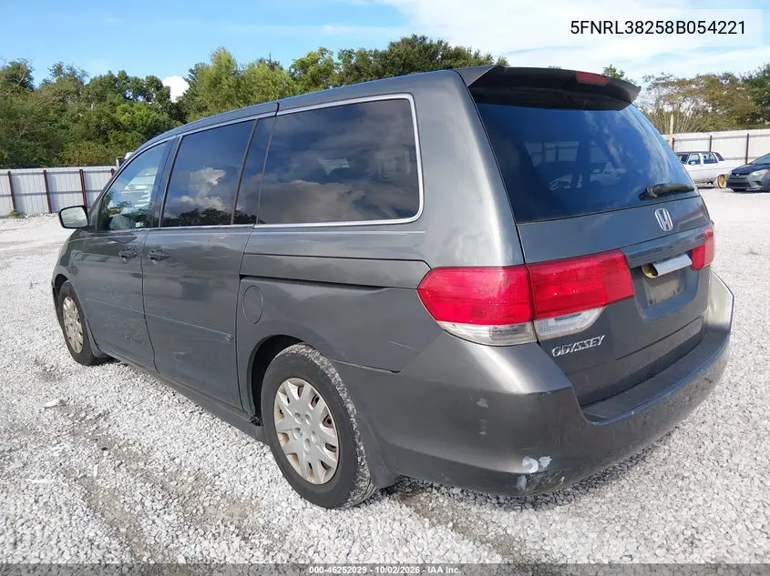 2008 HONDA ODYSSEY VIN 5FNRL38258B054221 — фото 3