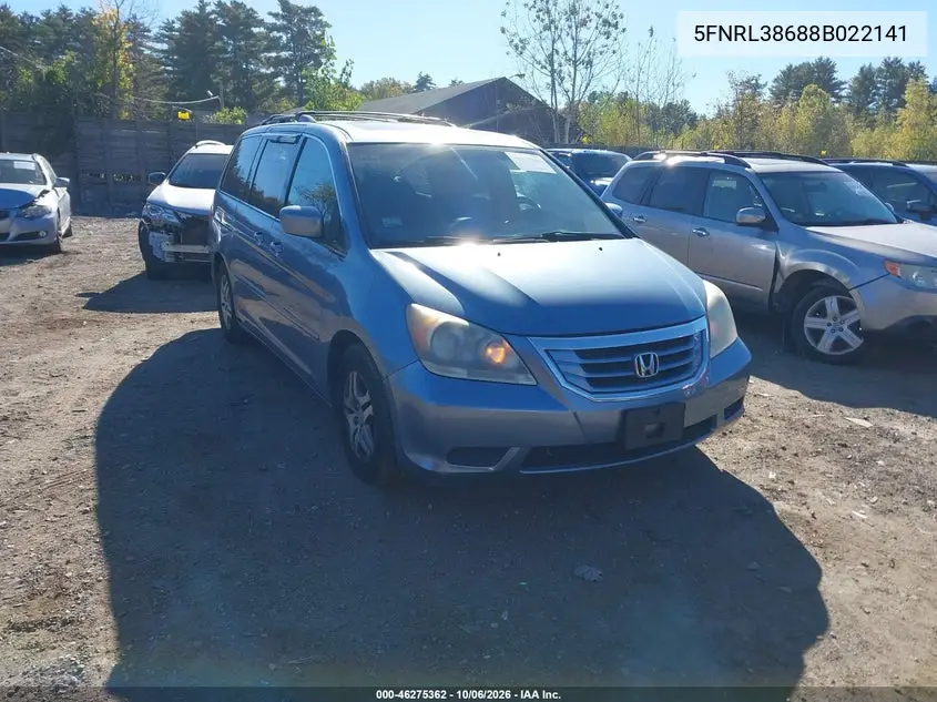 HONDA ODYSSEY 2008, VIN 5FNRL38688B022141