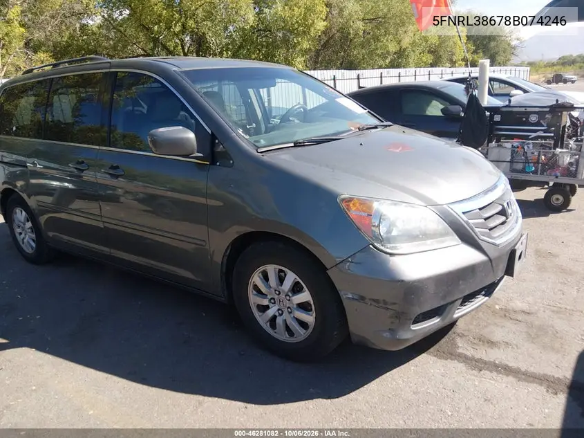 HONDA ODYSSEY 2008, VIN 5FNRL38678B074246