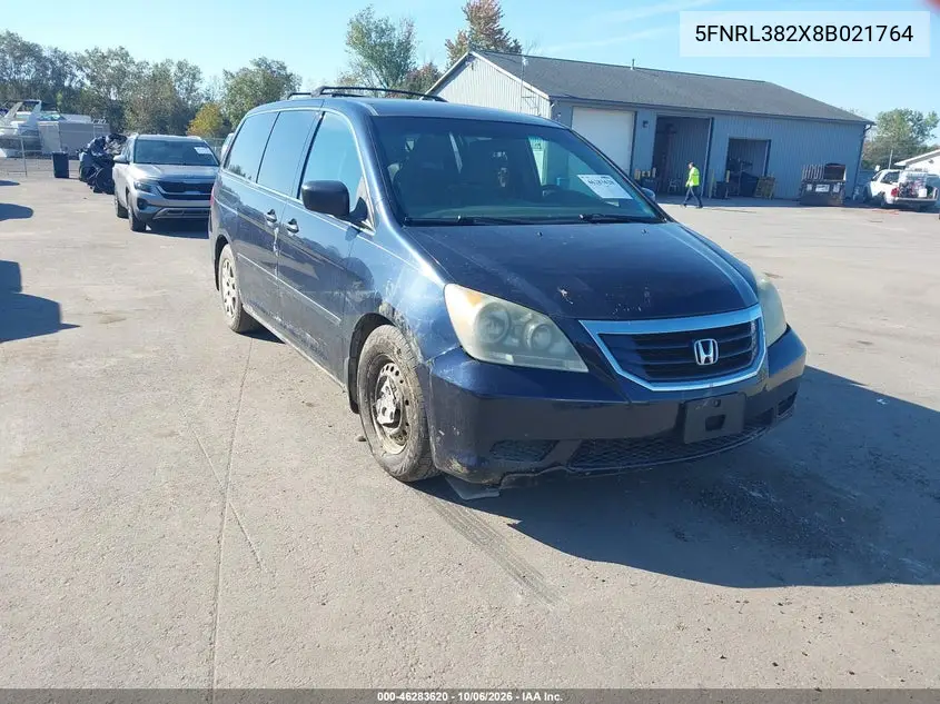 HONDA ODYSSEY 2008, VIN 5FNRL382X8B021764