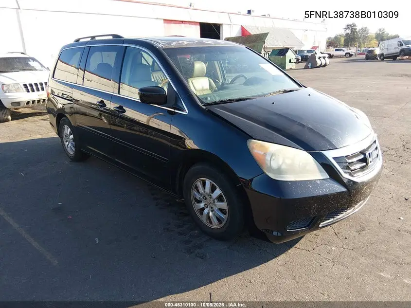HONDA ODYSSEY 2008, VIN 5FNRL38738B010309