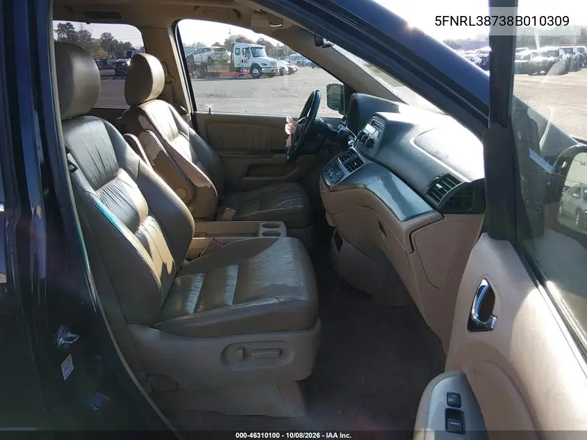 2008 HONDA ODYSSEY VIN 5FNRL38738B010309 — фото 5