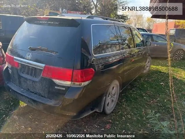 2009 HONDA ODYSSEY VIN 5FNRL38889B500688 — фото 4