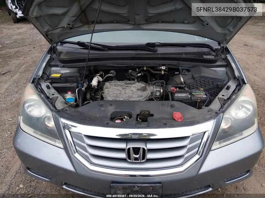 2009 HONDA ODYSSEY VIN 5FNRL38429B037573 — фото 10