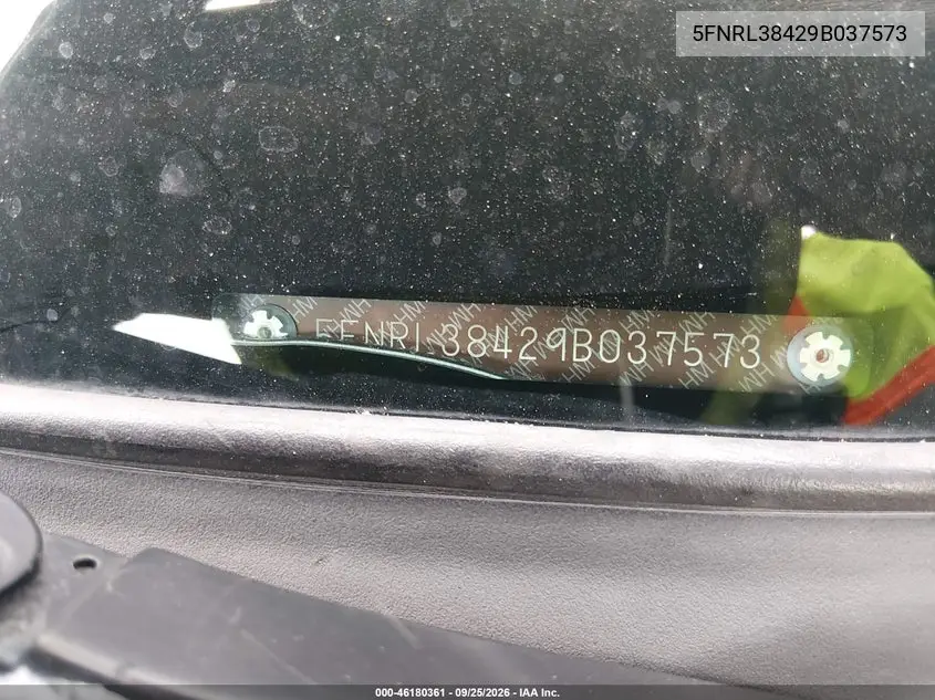 2009 HONDA ODYSSEY VIN 5FNRL38429B037573 — фото 12
