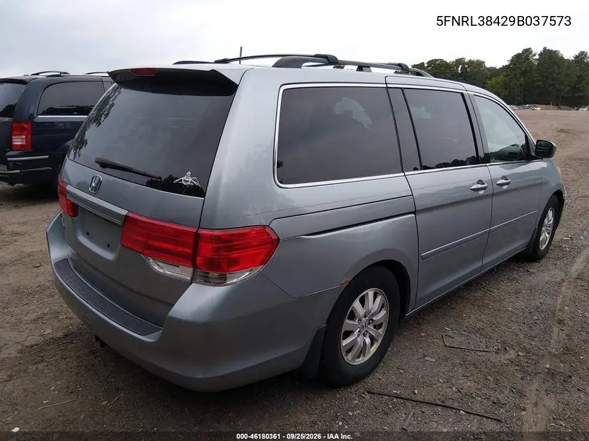 2009 HONDA ODYSSEY VIN 5FNRL38429B037573 — фото 4