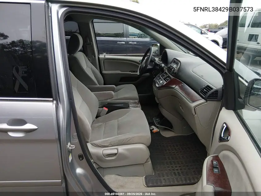 2009 HONDA ODYSSEY VIN 5FNRL38429B037573 — фото 5
