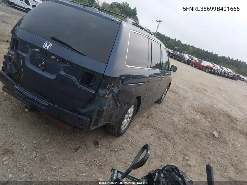 2009 HONDA ODYSSEY VIN 5FNRL38699B401666 — фото 4