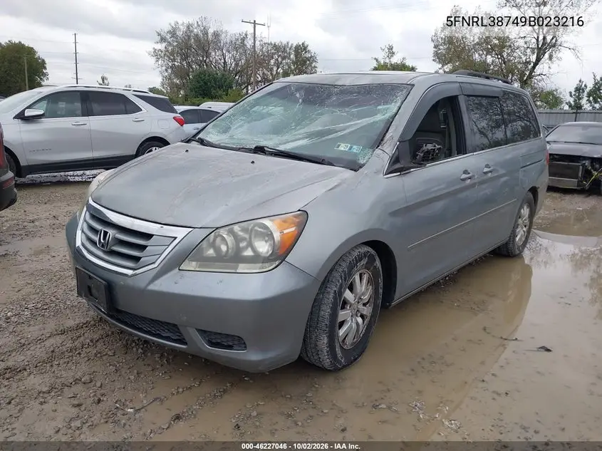 2009 HONDA ODYSSEY VIN 5FNRL38749B023216 — фото 2