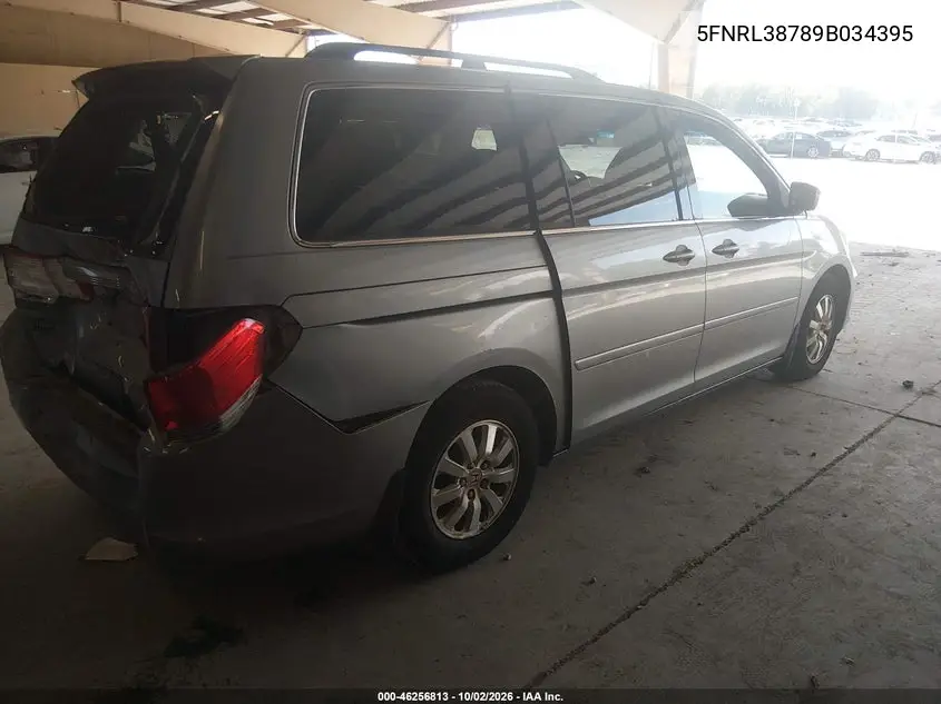 2009 HONDA ODYSSEY VIN 5FNRL38789B034395 — фото 4