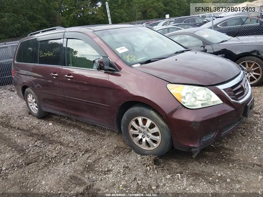 HONDA ODYSSEY 2009, VIN 5FNRL38739B012403