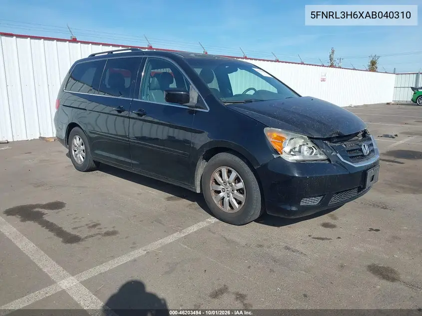 HONDA ODYSSEY 2010, VIN 5FNRL3H6XAB040310