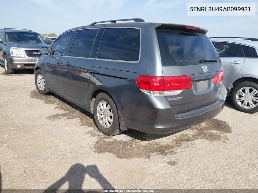 2010 HONDA ODYSSEY VIN 5FNRL3H49AB099931 — фото 3