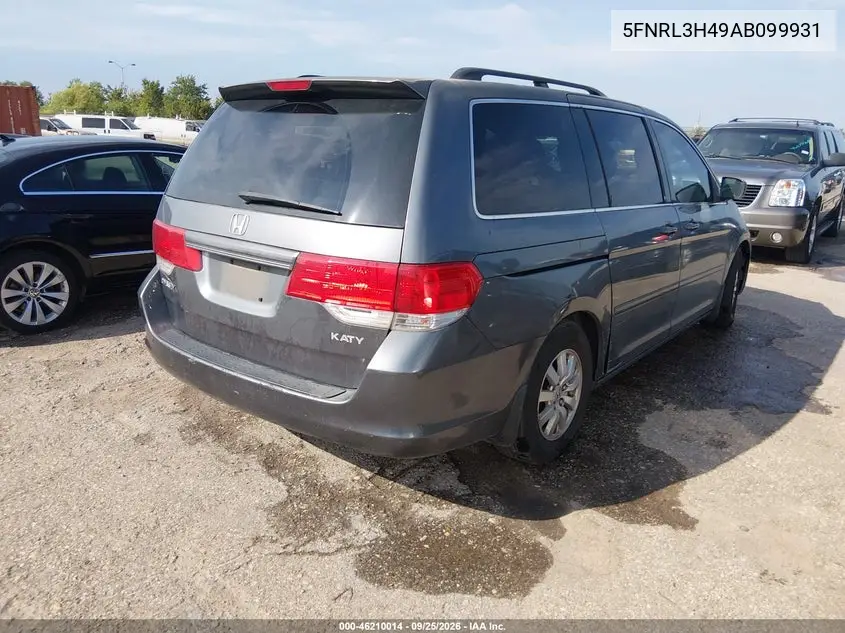 2010 HONDA ODYSSEY VIN 5FNRL3H49AB099931 — фото 4