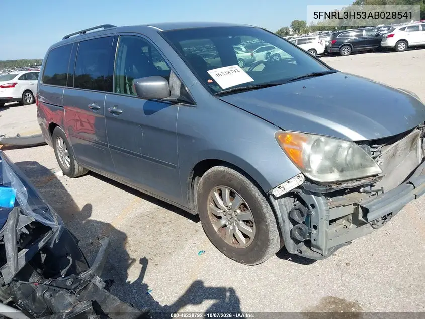 HONDA ODYSSEY 2010, VIN 5FNRL3H53AB028541