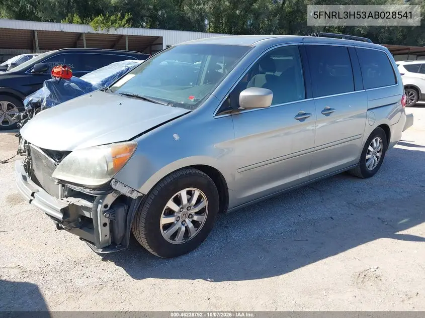 2010 HONDA ODYSSEY VIN 5FNRL3H53AB028541 — фото 2