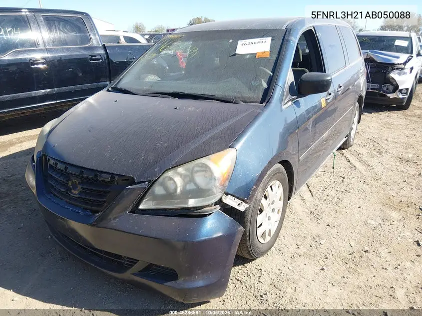 2010 HONDA ODYSSEY VIN 5FNRL3H21AB050088 — фото 2