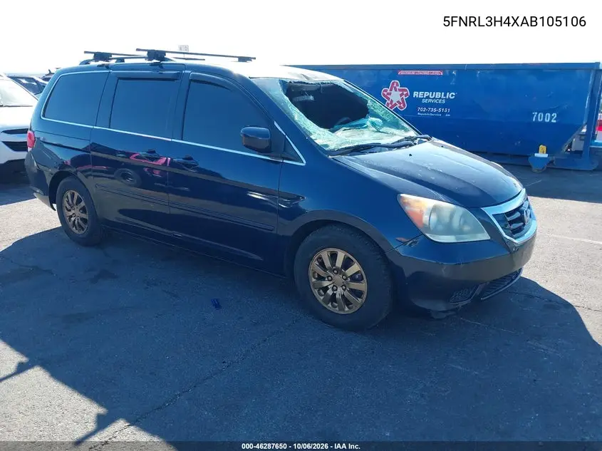 HONDA ODYSSEY 2010, VIN 5FNRL3H4XAB105106