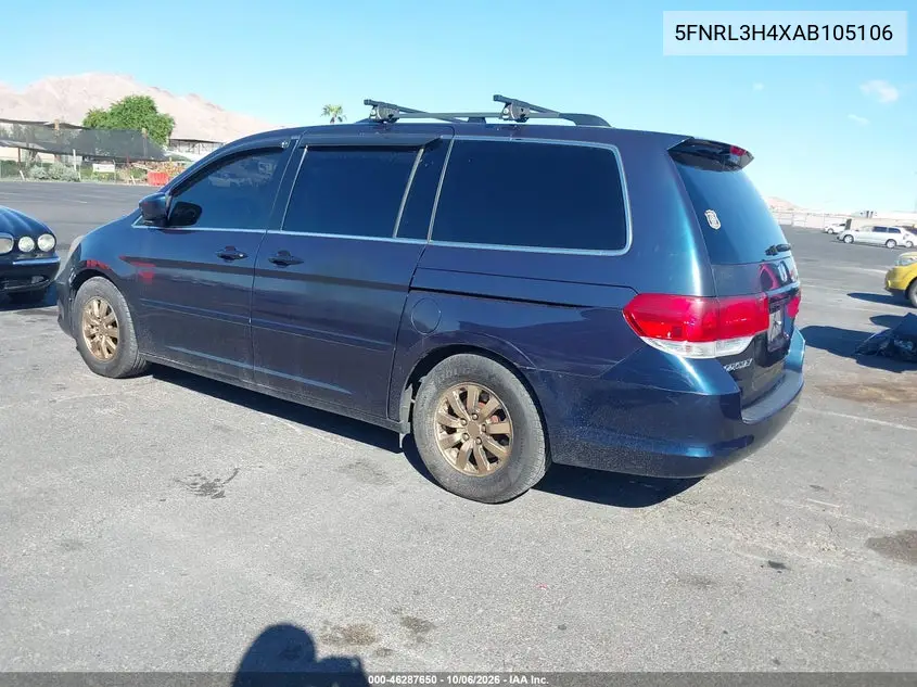 2010 HONDA ODYSSEY VIN 5FNRL3H4XAB105106 — фото 3