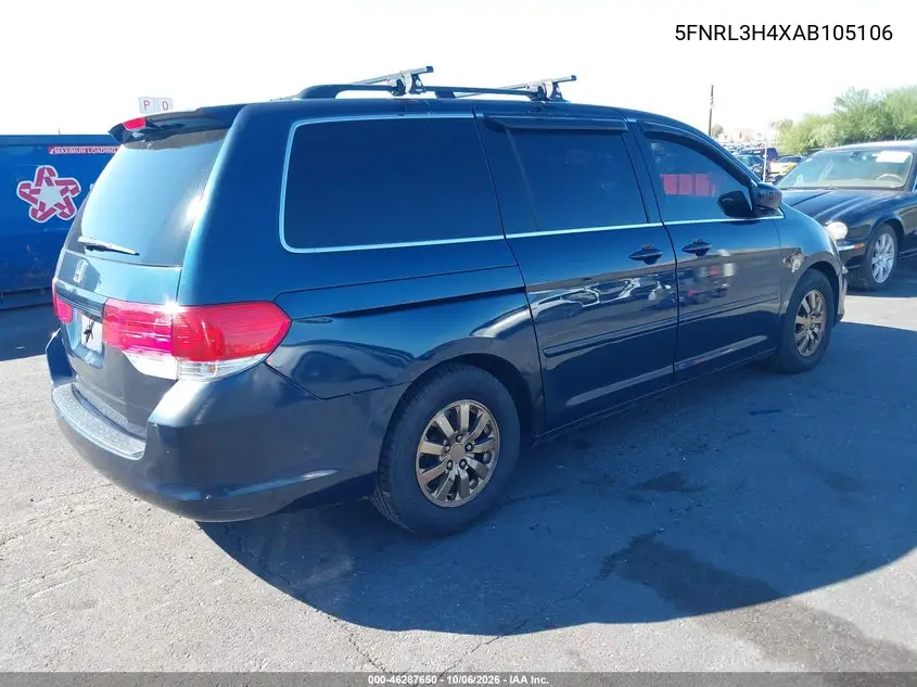 2010 HONDA ODYSSEY VIN 5FNRL3H4XAB105106 — фото 4