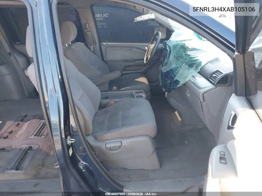 2010 HONDA ODYSSEY VIN 5FNRL3H4XAB105106 — фото 5
