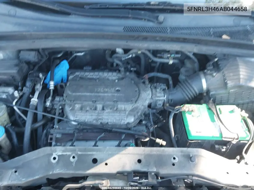2010 HONDA ODYSSEY VIN 5FNRL3H46AB044658 — фото 10