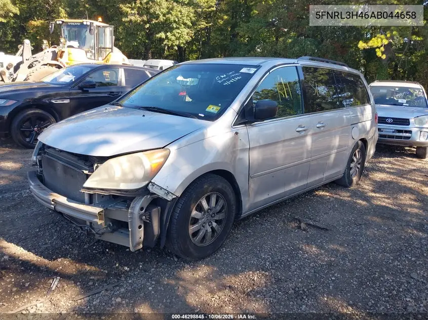 2010 HONDA ODYSSEY VIN 5FNRL3H46AB044658 — фото 2