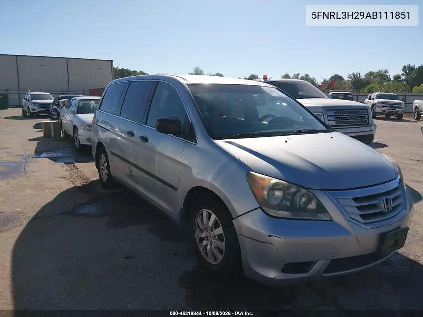 HONDA ODYSSEY 2010, VIN 5FNRL3H29AB111851