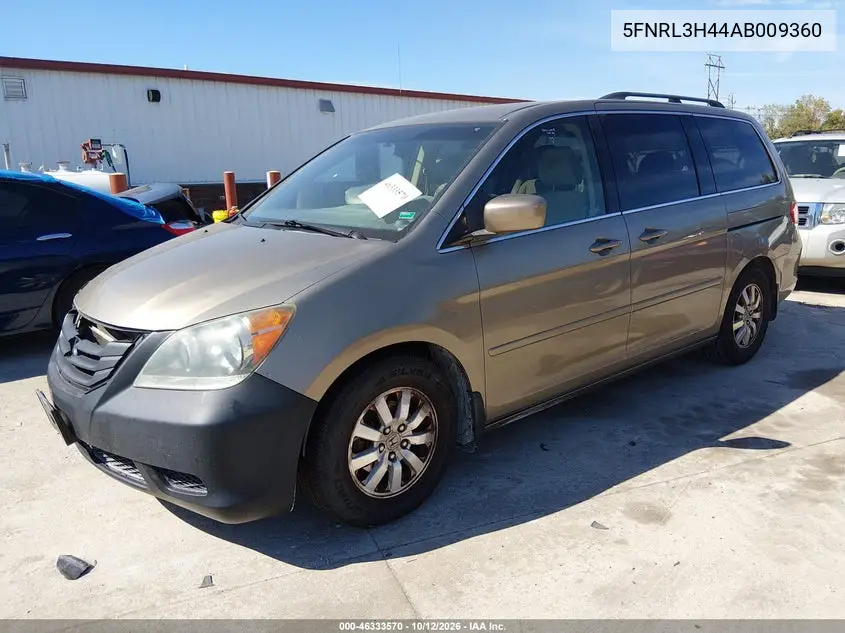 2010 HONDA ODYSSEY VIN 5FNRL3H44AB009360 — фото 2