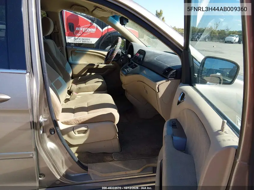 2010 HONDA ODYSSEY VIN 5FNRL3H44AB009360 — фото 5