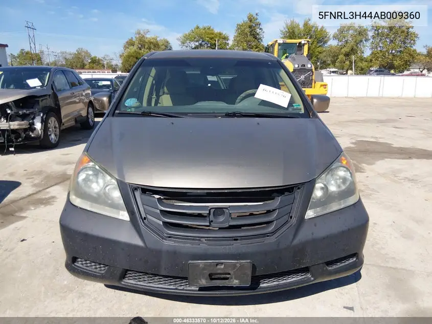 2010 HONDA ODYSSEY VIN 5FNRL3H44AB009360 — фото 6