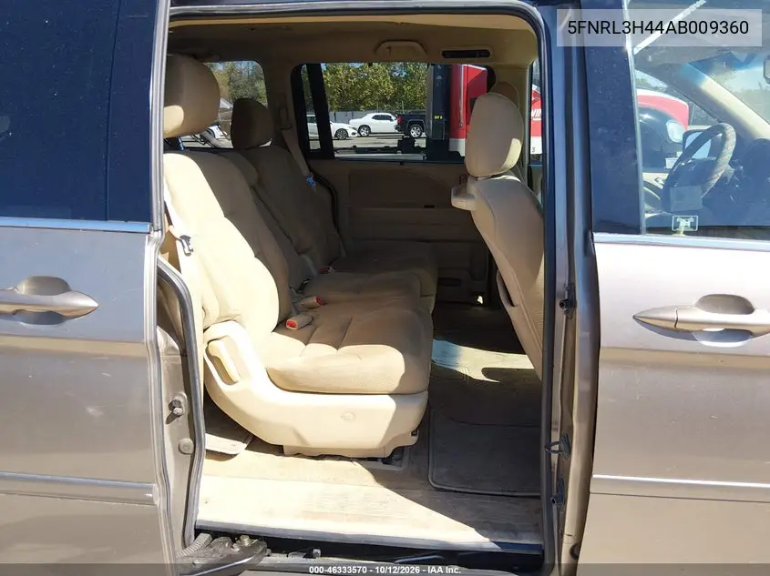 2010 HONDA ODYSSEY VIN 5FNRL3H44AB009360 — фото 8