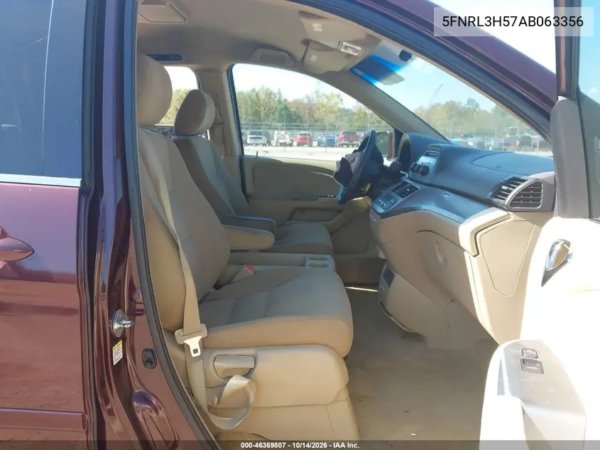 2010 HONDA ODYSSEY VIN 5FNRL3H57AB063356 — фото 5