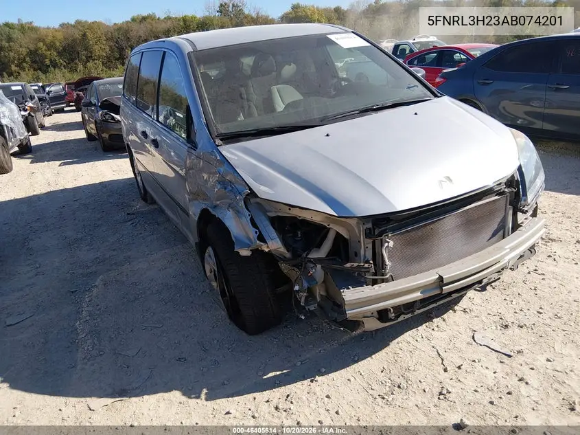 HONDA ODYSSEY 2010, VIN 5FNRL3H23AB074201