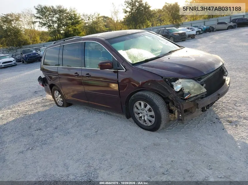 HONDA ODYSSEY 2010, VIN 5FNRL3H47AB031188